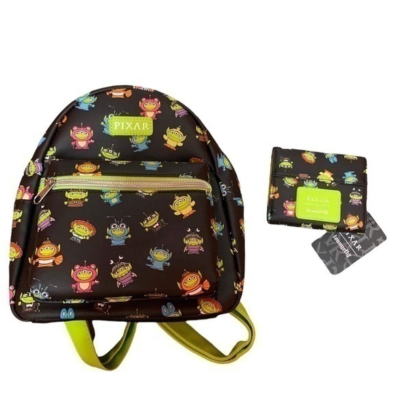 Loungefly Handbags - Loungefly Toy Story Alien Remix Backpack & Wallet